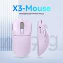ATTACK SHARK X3 Wireless Gaming Mouse, 49g Ergonomic Computer Mouse, Triple Modes PAW3395 26K DPI Optical Sensor, 200h Battery Life, Programmable Buttons, Gaming Accessories for PC/Laptop/Mac (Purple)