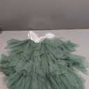 Topmaker Flower Girl Dress for Toddler Baby Girls – Lace Tulle Princess Dress for Wedding, Birthday Party, Photoshoot, Formal Events,Special Occasion (6-12 Month, White and Green)