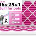 Colorfil 16x25x1 Air Filter (2-Pack) | Made in the USA | Color Changing | Remove Cat and Dog Odor | MERV 8 for Pet Hair Dander and Dust | 15.5"x24.5"x0.75" Exact Size