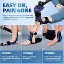 Foot and Calf Stretcher Stretching Strap For Plantar Fasciitis, Heel Spurs, Foot Drop, Achilles Tendonitis & Hamstring. Yoga & Leg Stretch Strap. (Blue)