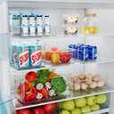 Heyuzb 8 PACK Freezer Organizer Bins Fridge Organizers and Storage Stackable Refrigerator Organizers Bins with Side Handles Clear Storage Bins for Pantry, Under Sink, Kitchen Cabinet
