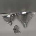 4-Piece Stainless Steel Kitchen Funnel Set, Includes 3 Funnel Sizes and 1 Strainer. Ideal for transferring seasonings, Oils, Liquids, Dry Goods and Powders. Durable and Easy to Clean.