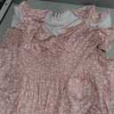 Womens Maxi Floral Dress - Flutter Short Sleeve Wrap V-Neck Flowing A-Line Summer Dress with Smocked Waist and Pocket (Medium)