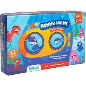 LoveDabble Mother and Baby Animal Match Puzzle - Mommy and Me - Under The Sea | Puzzles for Kids Ages 2-4 | Animal Puzzles for Toddlers and Kids (Large)