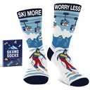 Mens Socks - Funny Skiing Socks for Men - Christmas Gift, Ski Accessories, Ski Lover Gifts, Stocking Stuffers for Skiers, Funny Gifts, Skier Present, Idea Gift For Men