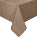 Hiasan Faux Linen Rectangle Tablecloth - Wrinkle and Stain Resistant Washable Table Cloth for Kitchen Dining Room Holiday Table Cover for Party Dinner, Khaki, 54 x 80 Inch