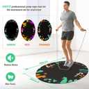 Jump Rope Mat Large Rubber Exercise Mat Workout Mats for Home Gym Flooring Non-Slip Oval Design for Floor & Rope Protection
