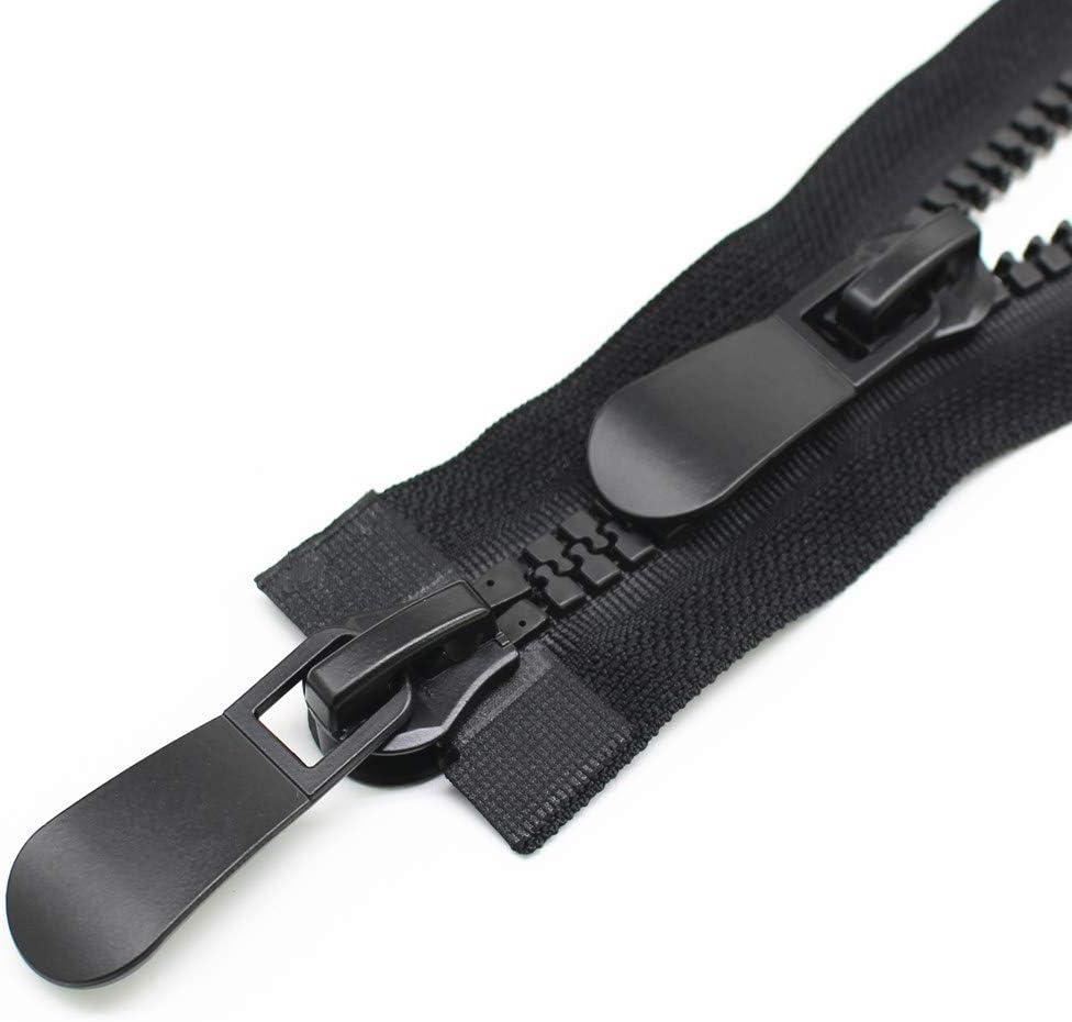YaHoGa #15 22" Huge Two Way Separating Plastic Zippers for Sewing, Parka, Winter Coat Heavy Duty Zippers Bulk (Huge Size)