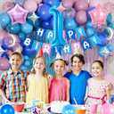 Happy Birthday Banner 40 Inch Balloon Number Pastel Pink and Blue Balloons (Sti01)