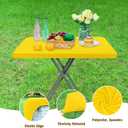 Fitted Rectangle Tablecloth 20 x 30 Inch Elastic Table Cloth for 2.5ft Table, Stretch Spandex Table Cover Gold Washable Polyester Table Top Cap Cover for Dining Picnic Camping Indoor and Outdoor
