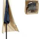 C-Hopetree Patio Umbrella Cover for 7ft to 11ft Solar LED Outdoor Market Umbrellas, Waterproof, with Zipper and Rod, Beige