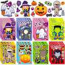 SmilinFit Halloween Stickers for Kids, DIY Crafts Halloween Goodie Bag Stuffers, Party Games Activities Pumpkin Stickers Party Favors Decorations Supplies