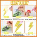 beinkmake 12Pairs Diamond Painted Earrings Making Kit Punk Diamond Art Earring Set Lightning 5D DIY Acrylic Diamond Earrings for Adults Craft Party Festival Gifts