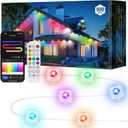 Permanent Outdoor Lights, DIY RGB+IC 100FT Smart Eave Lights with App Control, Support Alexa and Google Assistant, 72 Scene Modes Outdoor Light for Holiday Decorations, Ceiling Lights (White)