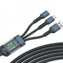 Hididi 100w Multi Fast Charging Cable, 3 in 1 Multi USB Cable Fast Charging Cord with IP/Type C/Micro USB Ports for Cell Phones