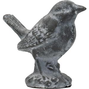 Foreside Home and Garden Gray Whitewashed Metal Bird Figurine