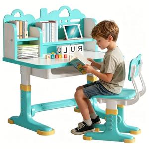 Kids Study Desk and Chair Set 3-12 - Height Adjustable Children Study Table