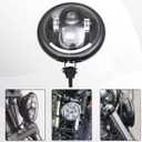 Lengthened Bolt 5.75 Inch Headlight Housing Universal Motorcycle 5 3/4" LED Headlight Bucket Shell Round Headlamp Light Bulb Bottom Mounting