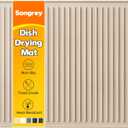 Songrey 18" x 16" Silicone Dish Drying Mat, Kitchen Counter Drying Pad for Sink Dishes or Under Rack, Multi-Use as Heat Resistant Trivet, Coffee Bar Mat