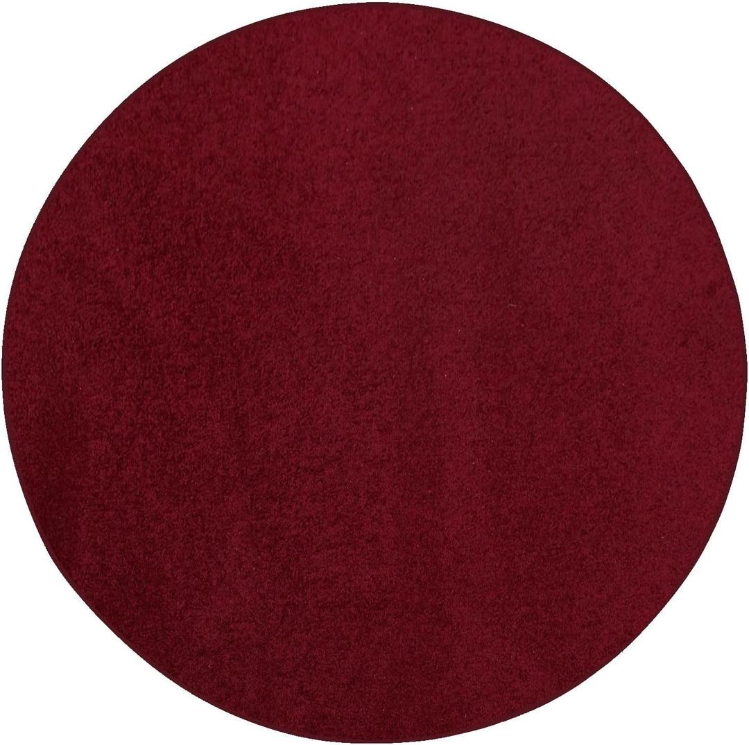 Ambiant Broadway Collection Pet Friendly Area Rugs Burgundy - 4' Round, Indoor, Perfect for Living Room, Bedroom, Dining Room, Entryway, Doorway, Pet & Kids Friendly Rug, Wedding, Made in USA