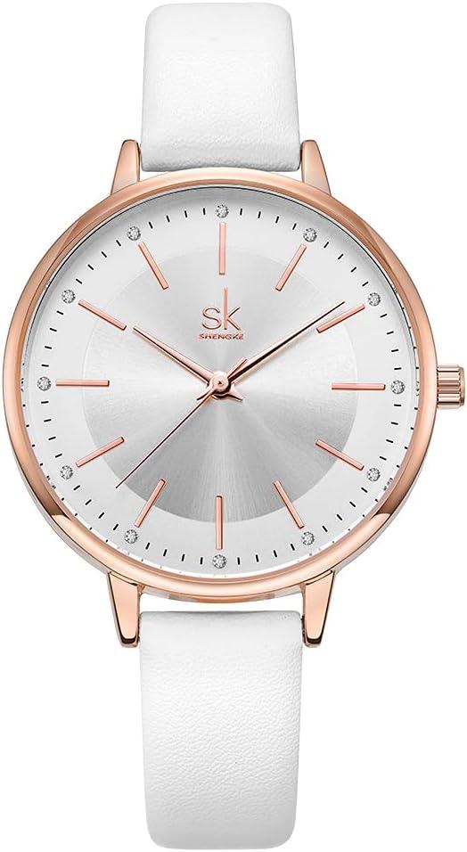 SHENGKE Female Watch Minimalist Ultra-Thin Watch 2024 Fashion Design Lady Girl Wrist Watch,Ladies Waterproof Watches for Women,Reloj para Mujer,Dainty Gifts (K8064-BN)