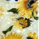 Qokey for iPhone 14 Pro Max Case 6.7 inch,Flower Design for Girl Women Cute Shell Pattern Sparkle Crystal Clear Soft Fit Lightweight TPU Anti-Scratch Phone Cover,Sunflowers (Yellow)
