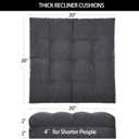 Recliner Cushions for Elderly, 20x20x4 Inch Thick Chair Cushion for Shorter Users Patent Design Soft Tufted Dual Layer Booster Seat Cushions for Seniors Recliner Risers Gray 1P