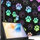 for Samsung Galaxy Tab S8 Plus/ S7 Plus/ S7 FE Case 12.4 Inch Women Cute Kids Girls Folio Kawaii Girly Boys Dog Paw Print Cover for Samsung Tablet S8 Plus 2022/ S7 Plus 2021/ S7 FE 5G Cases
