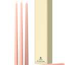 12-Inch Tall Dripless Taper Candles Set of 4 - Pearl Pink Tapered Candles, Perfect for Christmas - Smokeless, Unscented, Long Burning - Hand Poured, Colored Tall Candlesticks - Rosa Perla