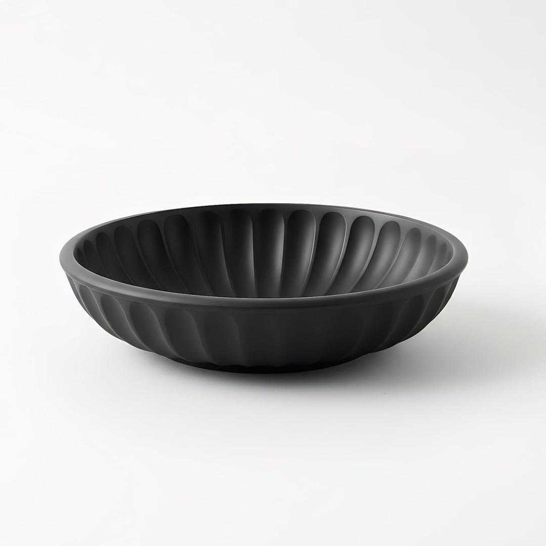 Songtec Concrete Decorative Bowl, 10" Large Decorative Bowls for Home Decor Entry Cabinet (Black)