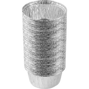 PLASTICPRO 3.5'' Inch Round Ramekins Muffin Cups Tin Foil Cupcake Pans Disposable Aluminum, Freezer & Oven Safe Pack of 50