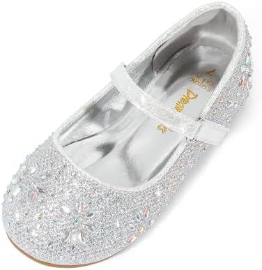 DREAM PAIRS Toddler Girl's Dress Shoes Mary Jane Rhinestone Ballerina Flat for Party, Birthday, Performance, Wedding 9