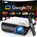HAPPRUN Native 1080P Projector, Bluetooth Home Theater Movie Projector with Built-in Speaker, Compatible with Smartphone, HDMI, Fire Stick, PS5, Indoor & Outdoor Use -With Google TV System