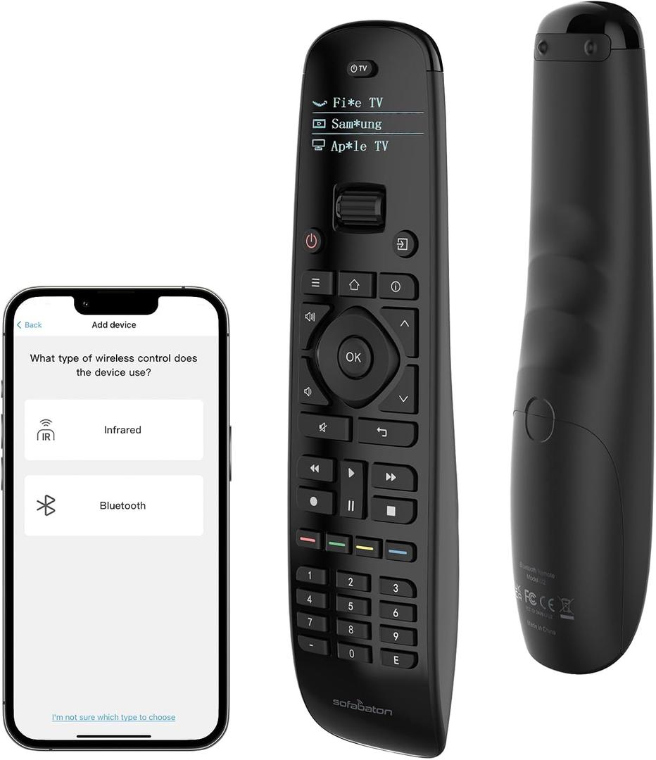 SofaBaton U2 Universal Remote with Backlit Button and Upgraded Scroll Wheel, All in One Universal Remote Control with App Control, Custom Macros for Smart TVs,Sound Bar, DVD/Blu-ray Players and More