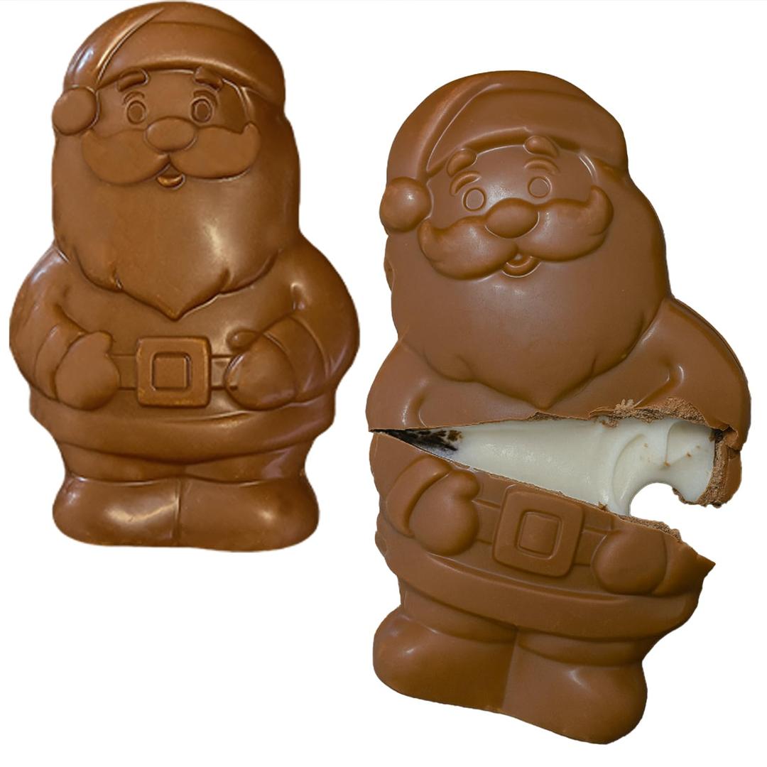 Fruidles Christmas Santa Holiday Treats, Marshmallow Filled Santa, Party Bag Fillers, individually Boxed, Kosher Certified Dairy, 3.5 Oz Chocolate Bar (2-Pack) (EXP 06/08/27)