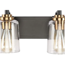 SOLFART Vintage Vanity Lighting Fixtures for Bathroom Black with Bronze Wall Lamp Sconce Black with Bronze 4 Lights
