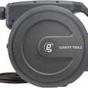 Giraffe Tools AW30 Garden Hose Reel Retractable 1/2" x 100 ft Wall Mounted Water Hose Reel Automatic Rewind, Any Length Lock, 100 ft, Dark Grey