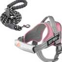 AUROTH Dog Harness and Leash Set, Soft Padded Service Dog Vest with 5.25FT Dog Leash, No Choke, Easy On Pet Vest, Adjustable Reflective No Pull Pet Vest Medium Sized Dog, Easy Walking and Training