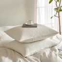 SE SOFTEXLY Muslin Pillowcases King Size 100% Cotton, 2 Pack Linen Like Pillow Shams with Envelope Closure, Ultral Soft and Breathable Pillow Case Covers, White, 20" X 36", No Filling