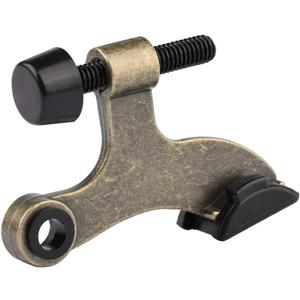 HOMOTEK 8 Pack Hinge Pin Antique Brass Door Stopper,Adjustable Deluxe Heavy Duty Door Stopper 2-1/2"x1-3/4,with Black Rubber Bumper Tips