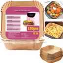 Air Fryer Liners for Pink Air Fryer, Paper Liners Disposable for Paris Hilton air fryer, White Air Fryer, Beelicious Air Fryer, 8 Inch 130PCs Square Food Grade Parchment Paper