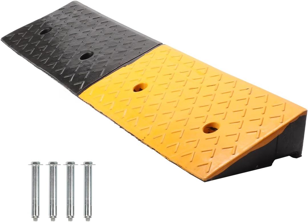 MYOYAY 5'' Rise Rubber Curb Ramp Heavy Duty Rubber Threshold Ramp 10 Ton Car Vehicle Curbside Driveway Ramp for Loading Dock Sidewalk Wheelchair, 38'' (L) x 11.8'' (W) x 5'' (H)