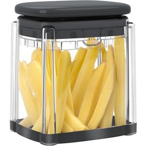 French Fry Cutter, Solucky Potato Onion Cutter, Professional Homestyle Vegetable Chopper Dicer, Great for Potatoes Carrots Cucumbers Zucchini Peppers 3/8 inch Blade(Only 1 Blade) (Charcoal)