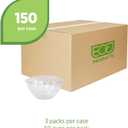 ECO PRODUCTS Compostable Clear PLA Plastic 32oz Salad Bowl With Lid, Case of 150, Grab 'n' Go Round Cold Takeout Food Containers, Renewable Plant-Based, Disposable, ASTM Compliant, BPI-Certified