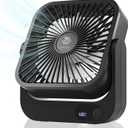 Cruise Ship Approved Magnetic Fan  Portable Rechargeable & Plug-In, 5-Speed Adjustable, Quiet Operation, Up to 12 Hours Battery Life, Perfect for 2025 Cruises (Black)