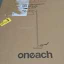 Oneach Rattan Floor Lamp for Living Room with 3 Color Temperatures, Boho Floor Lamp for Bedroom with Remote & Dimmable Bulb, Farmhouse Standing Lamp for Reading, Antique White