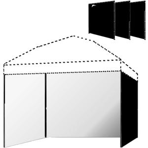 Outdoor Canopies Side Walls 3 Pack, 10x10 Pop up Canopy Tent Sidewalls Black