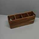 Extra Large Utensil Holder for Kitchen Counter, Acacia Wooden Utensil Holder with 4 Compartment, Kitchen Counter Organizer for Storage Spatula and Silverware, Ideal Christmas Gift for Farmhouse Decor