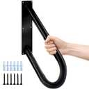 Handrails for Outdoor Steps, 20" Wall Mount Hand Railings for Stairs Outdoor, Non-Slip Porch Railing U Shape Stair Handrails for 1-3 Steps Outdoor Garage (20 Inch Black)