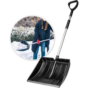 OCGIG Snow Shovel for Driveway Car Garage Home Snow Removal, Heavy Duty 48inch Long Large Capacity Portable Folding Snow Shovel with D-Grip Handle Aluminum Strip for Garden Car Camping Outdoor
